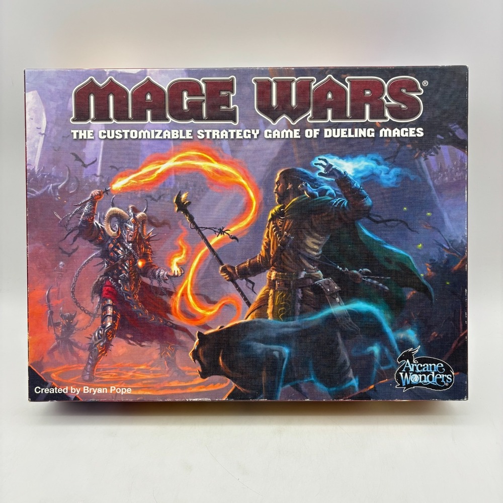 Mage Wars Core Set Board Game Arcane Wonders Complete + 100 Extra Spell Cards